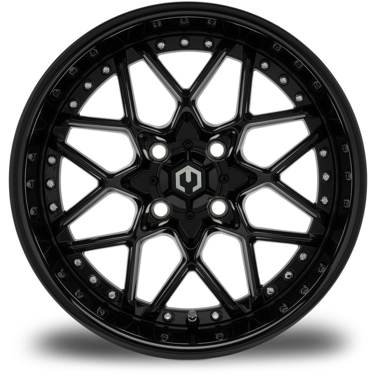 MODZ® Formula Glossy Black 15" Golf Cart Wheel Golf Cartology