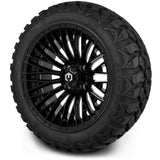MODZ® Reaper Glossy Black 14" Golf Cart Wheel Combo - LIFTED