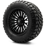 MODZ® Reaper Glossy Black 14" Golf Cart Wheel Combo - LIFTED