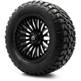 MODZ® Reaper Glossy Black 14" Golf Cart Wheel Combo - LIFTED