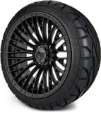 MODZ® Reaper Titanium Gunmetal 14" Golf Cart Wheel Combo - Street/Low Profile