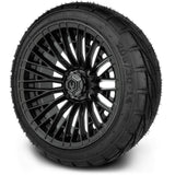 MODZ® Reaper Titanium Gunmetal 14" Golf Cart Wheel Combo - Street/Low Profile