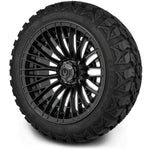 MODZ® Reaper Titanium Gunmetal 14" Golf Cart Wheel Combo - LIFTED