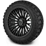 MODZ® Reaper Titanium Gunmetal 14" Golf Cart Wheel Combo - LIFTED
