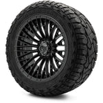 MODZ® Reaper Titanium Gunmetal 14" Golf Cart Wheel Combo - LIFTED