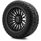 MODZ® Reaper Titanium Gunmetal 14" Golf Cart Wheel Combo - LIFTED