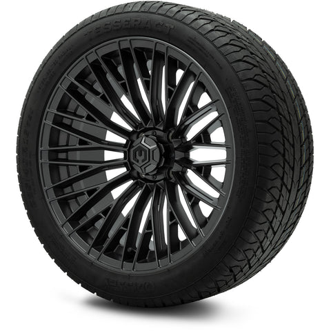 MODZ® Reaper Titanium Gunmetal 16" Golf Cart Wheel Combo - Street/Low Profile