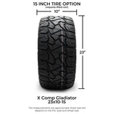 Xcomp® Gladiator 23x10-R15 Steel Belted Radial Golf Cart Tire