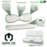 Modz RC Custom Rear Seat Covers, White Base