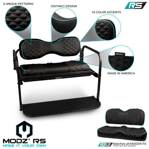 Modz Flip4 RS Custom Golf Cart Rear Seat Kit, Black Base