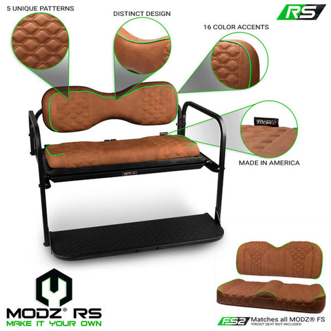 Modz Flip4 RS Custom Golf Cart Rear Seat Kit, Rust Base
