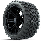 GTW Spyder Matte Black Wheels 15x7 with 23x10-R15 Nomad All-Terrain Tires