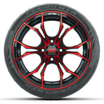 GTW Spyder Red/Black Wheels 15x7 with 215/40-R15 Fusion GTR Street Tires