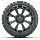 GTW Raven Matte Gray Wheels 15x7 with 23x10-R15 Nomad All-Terrain Tires