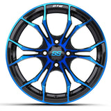 GTW Spyder Wheel, Black with Blue Accent, 15x7
