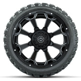 GTW Raven Matte Black Wheels 15x7 with 23x10-R15 Nomad All-Terrain Tires