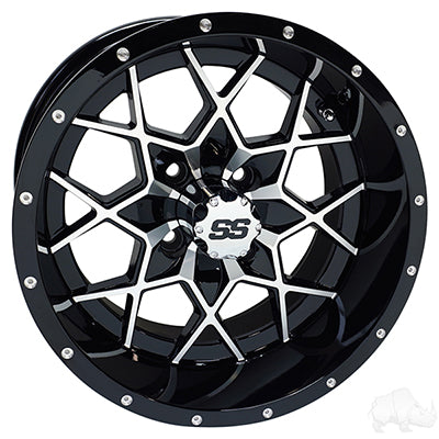 RHOX RX387 Wheel, Machined Gloss Black Finish, 15x7