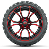 GTW Spyder Red/Black Wheels 15x7 with 23x10-R15 Nomad All-Terrain Tires