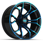 GTW Spyder Wheel, Black with Blue Accent, 15x7