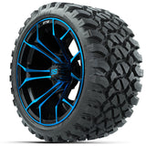 GTW Spyder Blue/Black Wheels 15x7 with 23x10-R15 Nomad All-Terrain Tires