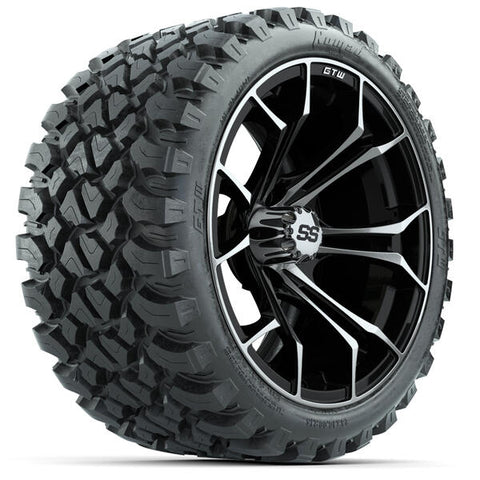 GTW Spyder Machined/Black Wheels 15x7 with 23x10-R15 Nomad All-Terrain Tires
