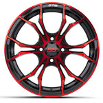 GTW Spyder Wheel, Black with Red Accent, 15x7