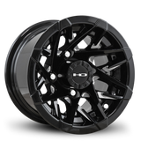 HPD HD Golf Canyon Wheel, Gloss Black/Milled Face, 10", 12" or 14"