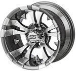 LSI Warlock Wheel, Gun Metal/Machined, 10", 12" or 14"